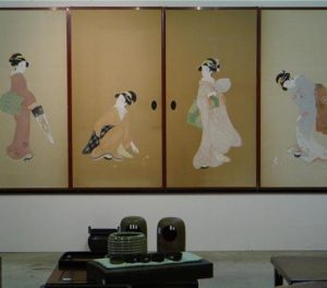 Japanese Taisho Period Beijinga Fusuma Doors