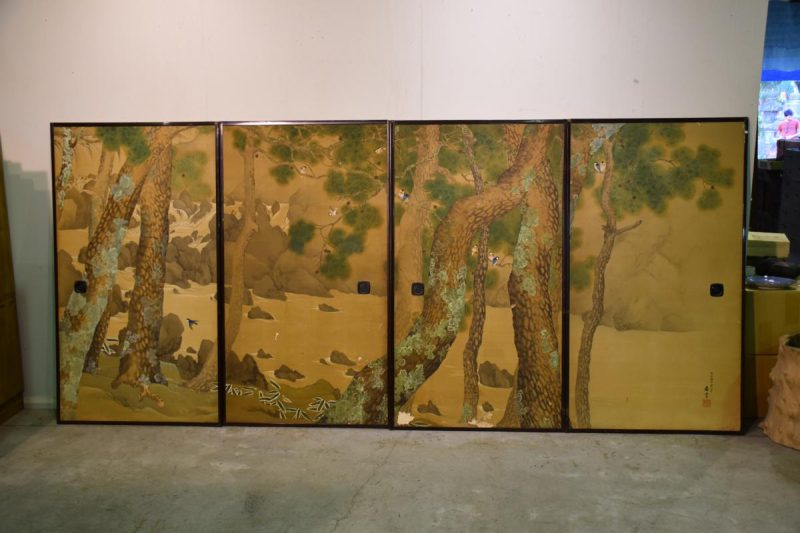 Taisho Period set of four Fusuma Doors