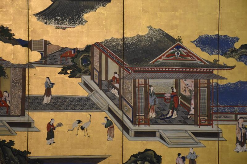 Japanese Kano School Meiji Period screen - Image 4