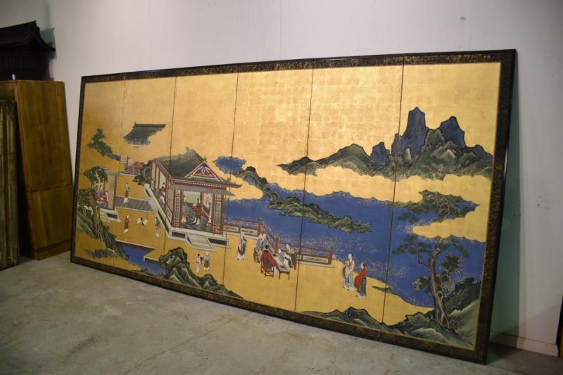 Japanese Kano School Meiji Period screen - Image 2