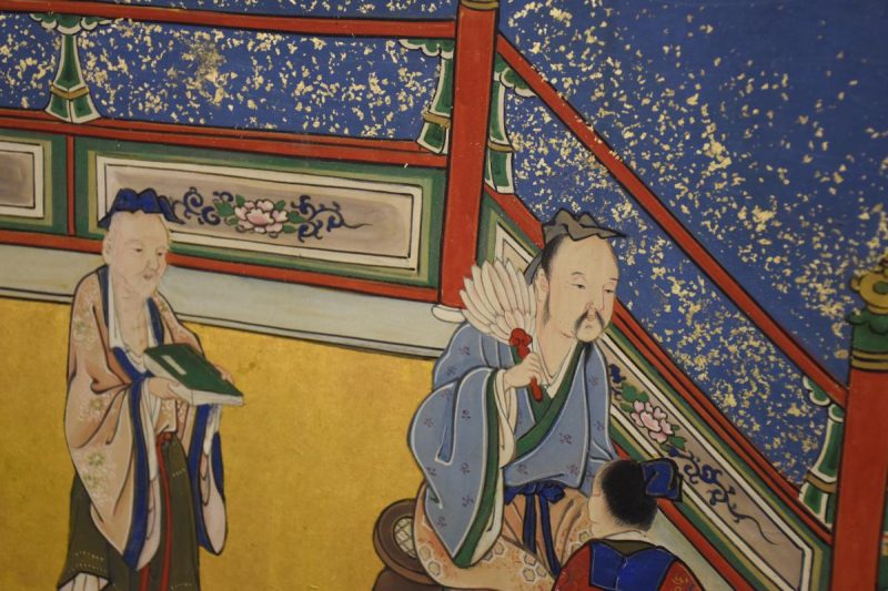 Japanese Kano School Meiji Period screen - Image 12