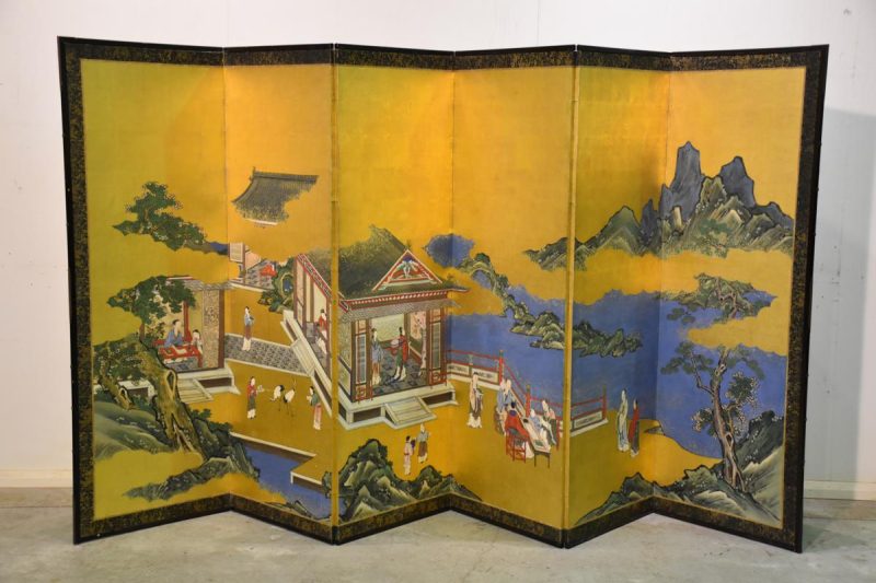Japanese Kano School Meiji Period screen - Image 9