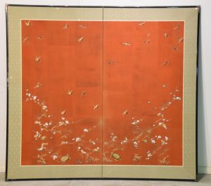 Edo Period Chiriman Kimono Screen