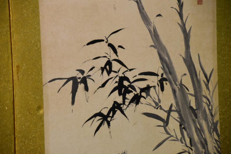 Japanese Ink Brush Crabs and Spring Bamboo Screen - Image 5
