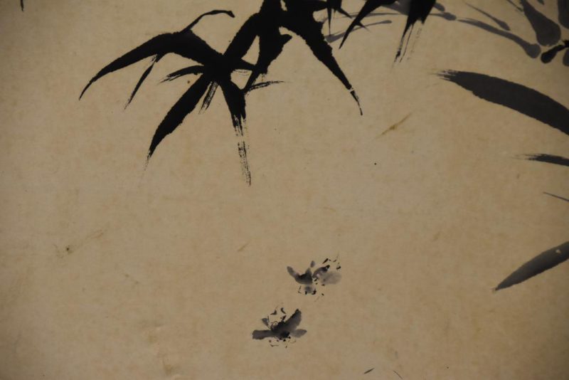 Japanese Ink Brush Crabs and Spring Bamboo Screen - Image 3