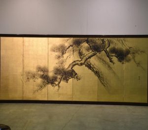 Japanese Sumi-E Pine Screen
