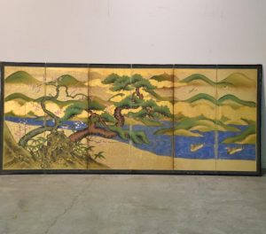 Japanese Plum, Pine and Bamboo Screen