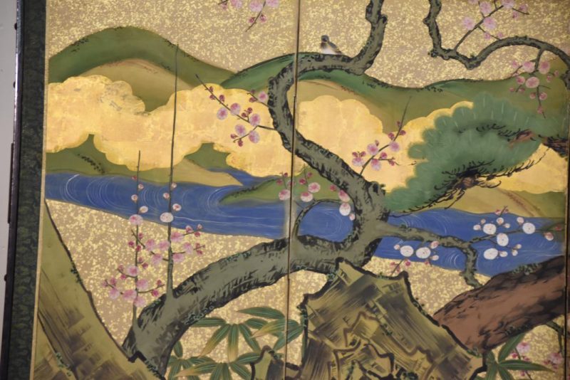 Japanese Plum, Pine and Bamboo Screen - Image 7