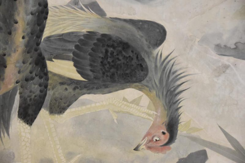 2 Roosters Japanese 2 Panel Screen - Image 7