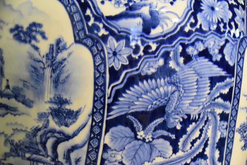 Japanese Blue and White Imari Vase...ON HOLD GB - Image 11
