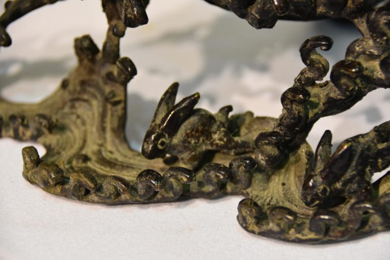 Japanese Bronze Enshu Ikenobu Flower Vase - Image 11