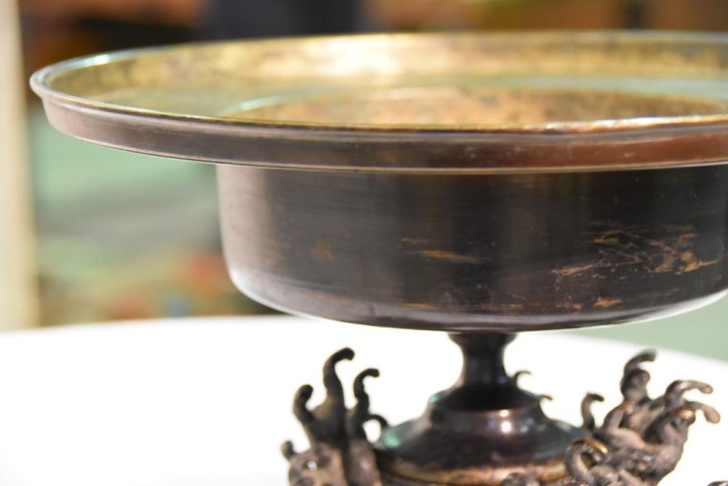 Japanese Bronze Enshu Ikenobu Flower Vase - Image 6