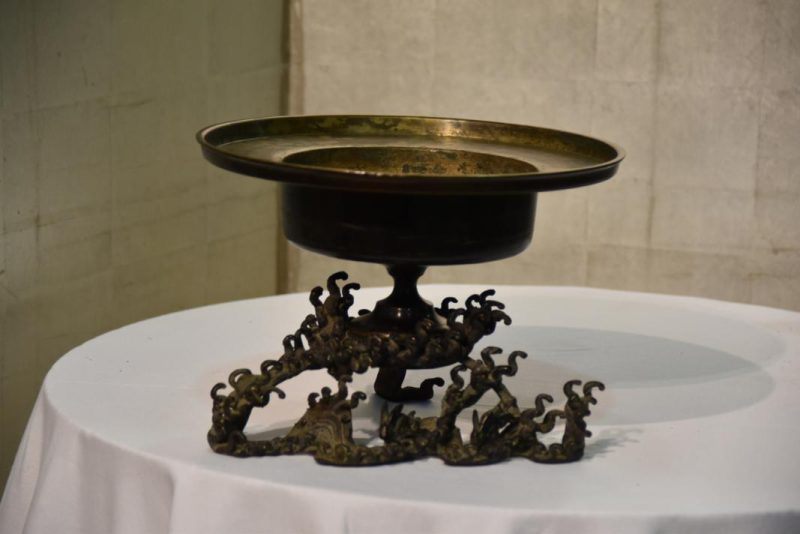 Japanese Bronze Enshu Ikenobu Flower Vase - Image 14