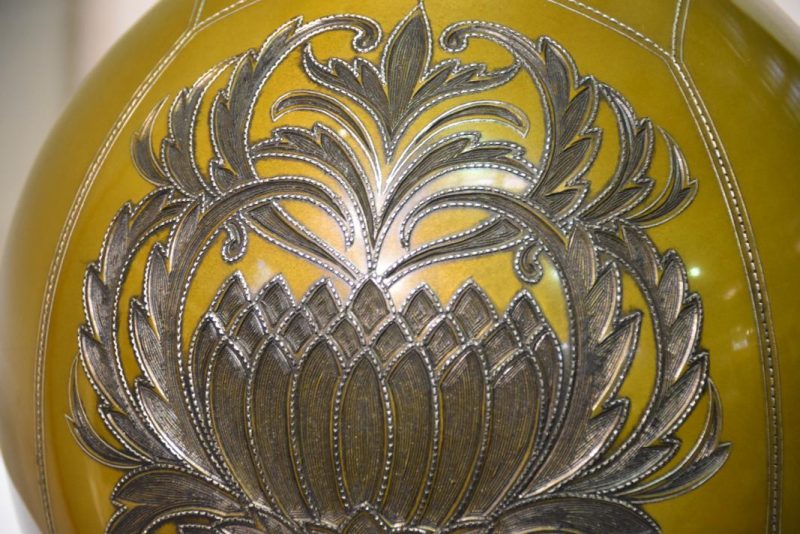 Japanese Silver Inlayed Bronze Vase - Image 6