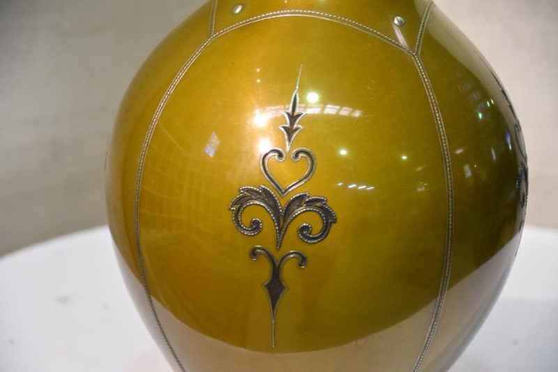 Japanese Silver Inlayed Bronze Vase - Image 3