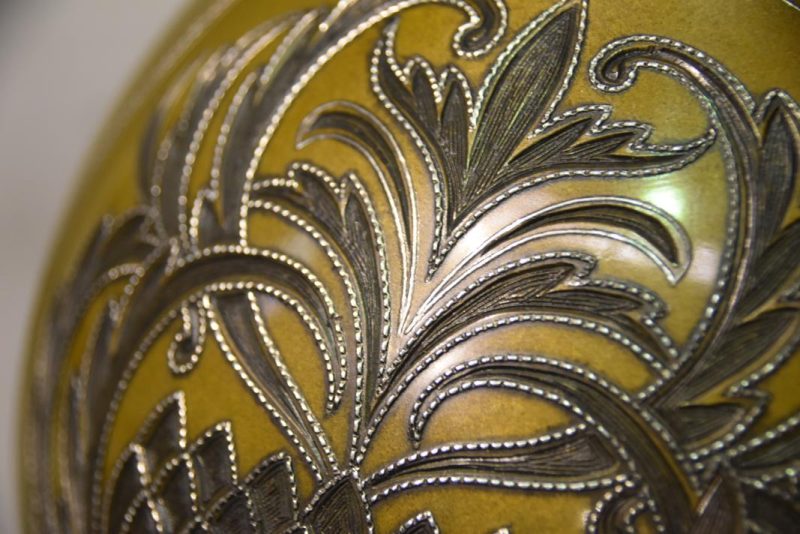 Japanese Silver Inlayed Bronze Vase - Image 8