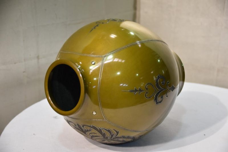 Japanese Silver Inlayed Bronze Vase - Image 13