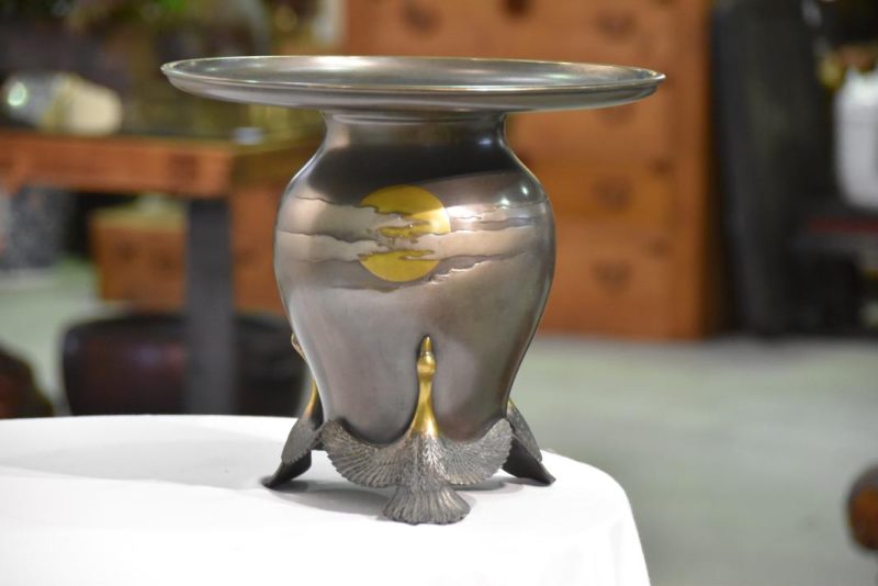 Japanese Bronze Usubata Vase