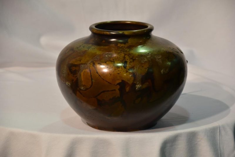 Japanese Bronze Murashido Vase with Silver - Image 2