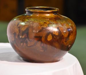 Japanese Bronze Murashido Vase with Silver