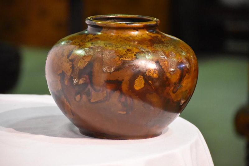 Japanese Bronze Murashido Vase with Silver