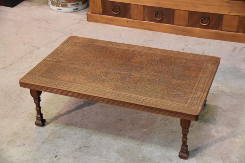 Japanese Carved Lotus Tea Table - Image 15