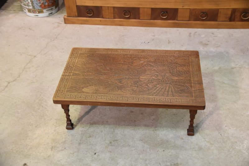 Japanese Carved Lotus Tea Table - Image 14
