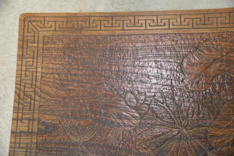 Japanese Carved Lotus Tea Table - Image 11