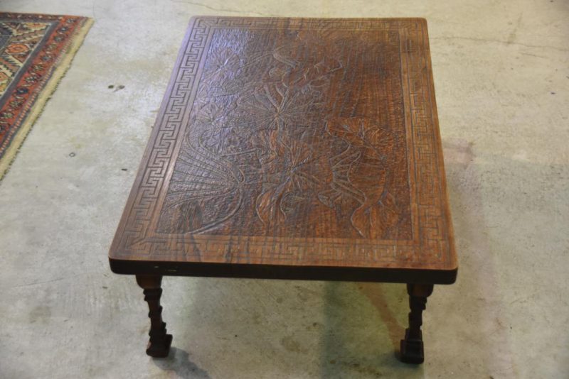 Japanese Carved Lotus Tea Table - Image 9
