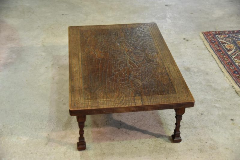 Japanese Carved Lotus Tea Table - Image 8