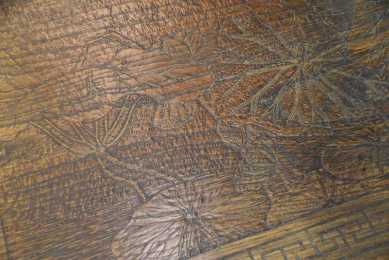 Japanese Carved Lotus Tea Table - Image 7