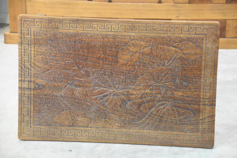 Japanese Carved Lotus Tea Table