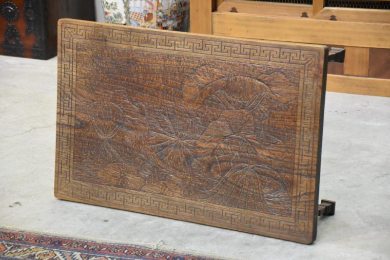 Japanese Carved Lotus Tea Table - Image 2