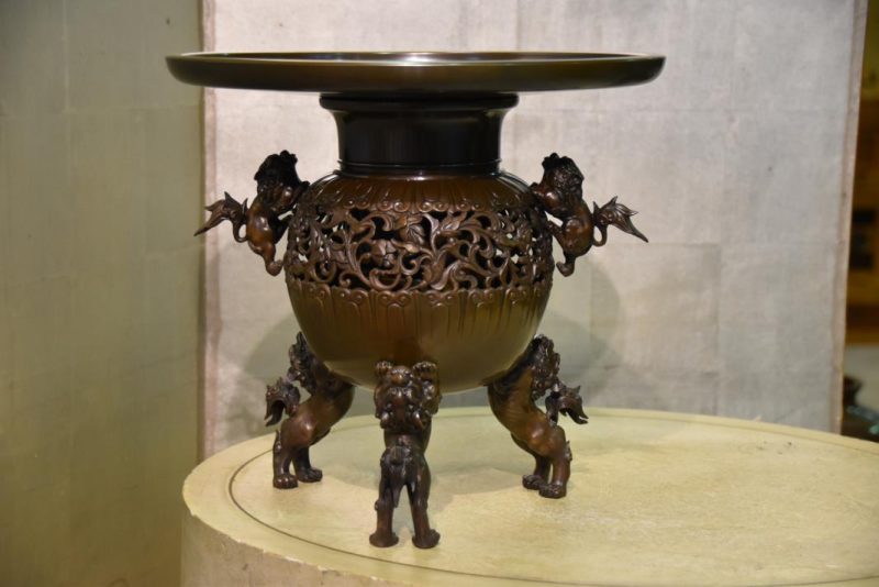 Bronze Shi Shi Ikenobu Vase