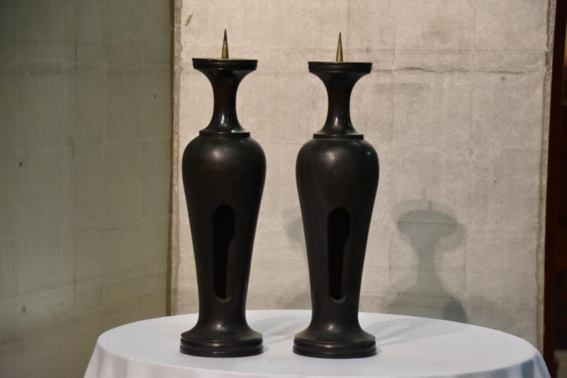Japanese Pair of Candle Stands - Image 2