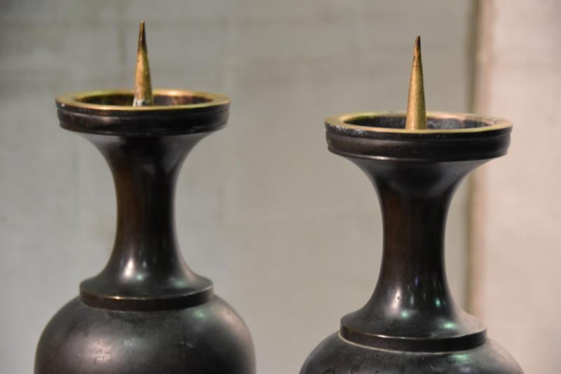 Japanese Pair of Candle Stands - Image 9