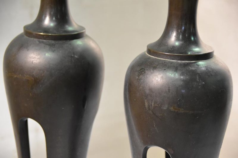 Japanese Pair of Candle Stands - Image 8