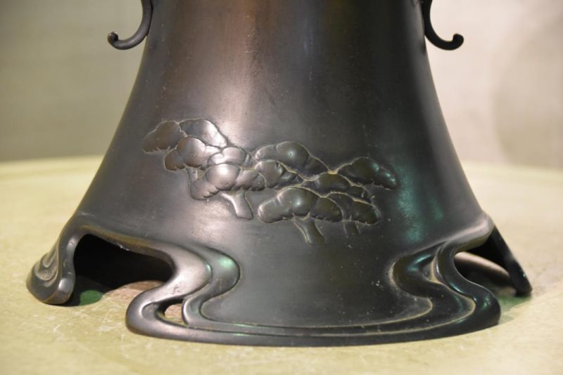 Bronze Japanese Flower Vase - Image 9