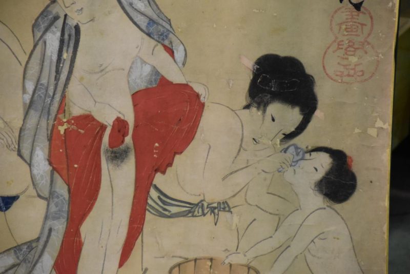 Edo Period Bath House Painting - Image 7
