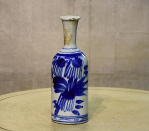 Japanese Blue and White Tokuri (Sake Bottle)
