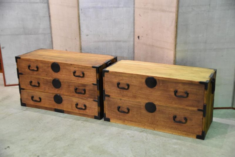 Antique Japanese Clothing Chest on Chest - Image 4