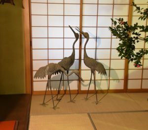 Set of 3 Japanese Bronze Cranes