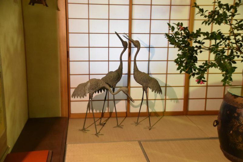 Set of 3 Japanese Bronze Cranes