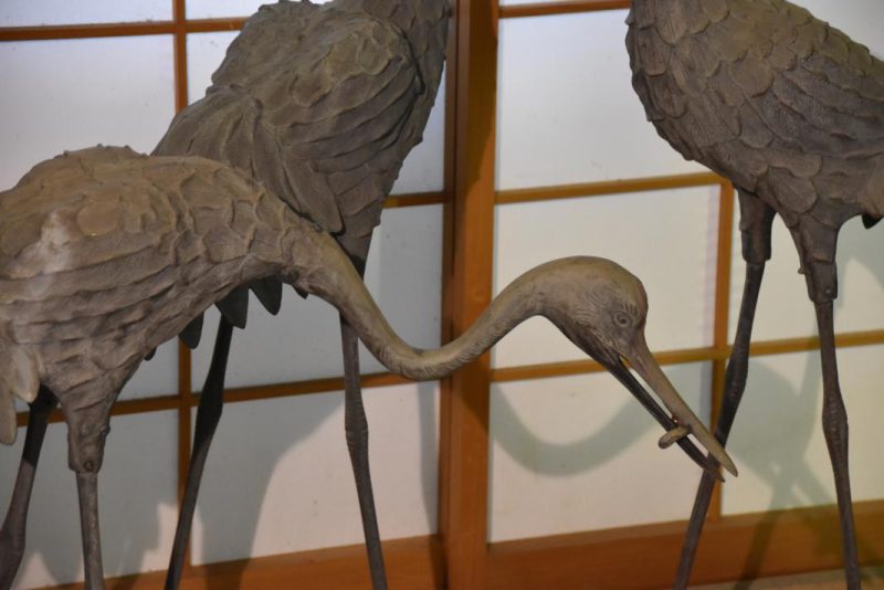 Set of 3 Japanese Bronze Cranes - Image 4