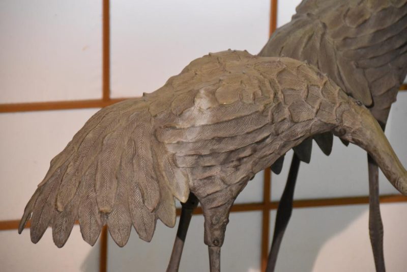 Set of 3 Japanese Bronze Cranes - Image 3