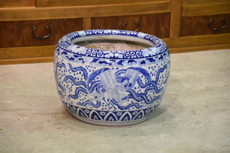 Blue and White Ceramic Hibachi