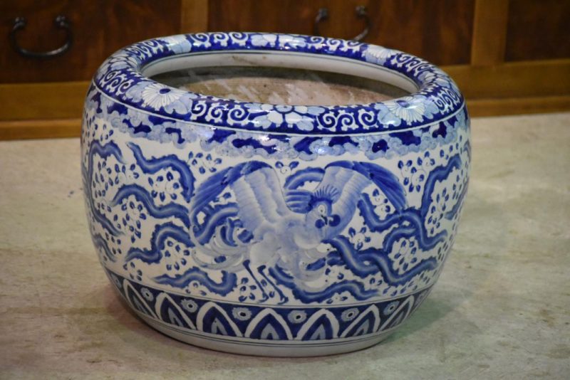 Blue and White Ceramic Hibachi - Image 2