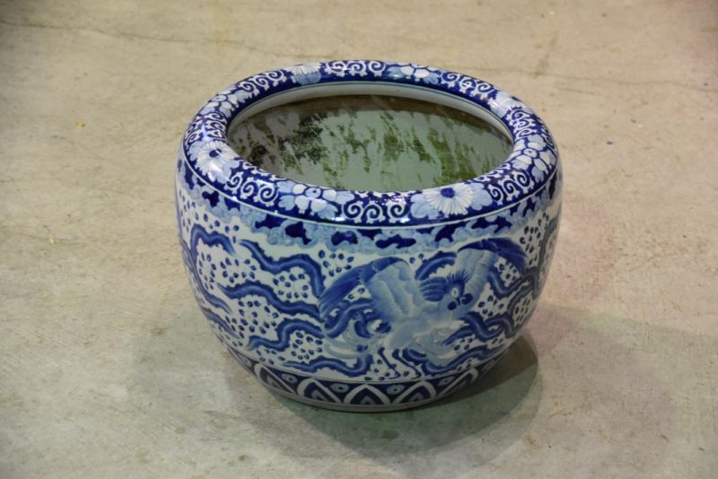 Blue and White Ceramic Hibachi - Image 8