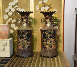 Large Pair of Lacquered Vases