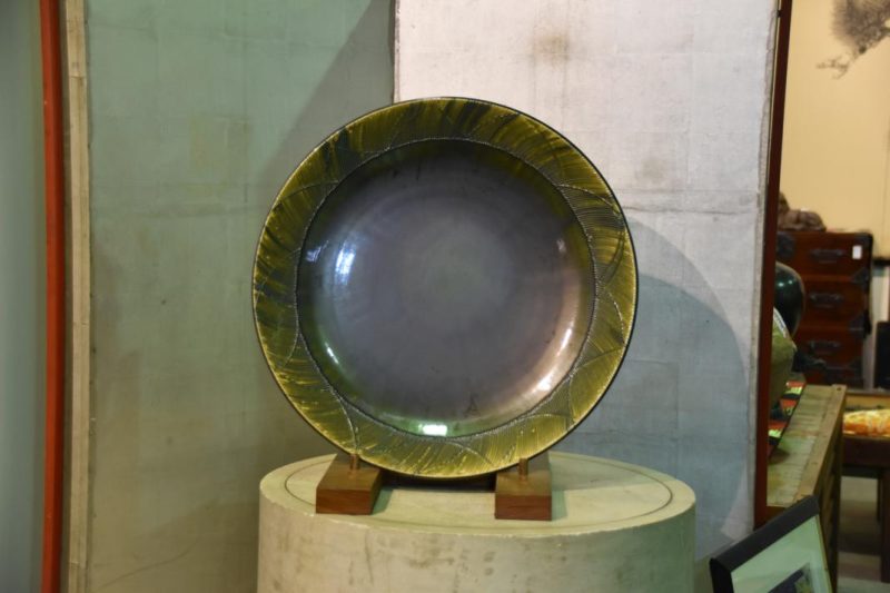 Large Japanese Oribe Plate